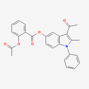 molecular formula C26H21NO5 B6075369 3-acetyl-2-methyl-1-phenyl-1H-indol-5-yl 2-(acetyloxy)benzoate 