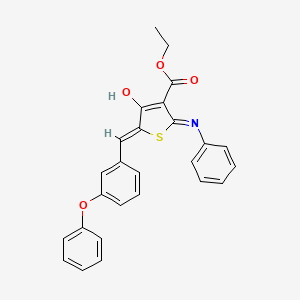 molecular formula C26H21NO4S B6075370 ethyl 2-anilino-4-oxo-5-(3-phenoxybenzylidene)-4,5-dihydro-3-thiophenecarboxylate 