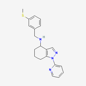 molecular formula C20H22N4S B6075378 N-[3-(methylthio)benzyl]-1-(2-pyridinyl)-4,5,6,7-tetrahydro-1H-indazol-4-amine 