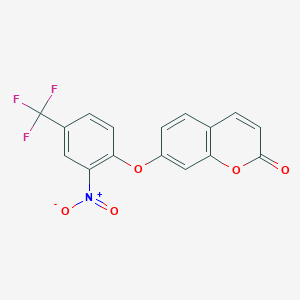 molecular formula C16H8F3NO5 B6075410 7-[2-nitro-4-(trifluoromethyl)phenoxy]-2H-chromen-2-one 