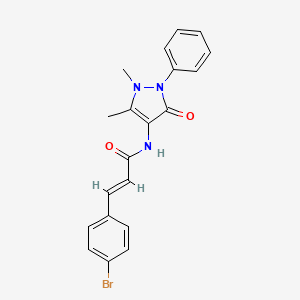 molecular formula C20H18BrN3O2 B6075418 3-(4-bromophenyl)-N-(1,5-dimethyl-3-oxo-2-phenyl-2,3-dihydro-1H-pyrazol-4-yl)acrylamide 