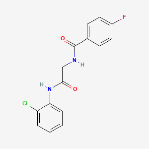 molecular formula C15H12ClFN2O2 B6075441 N-{2-[(2-chlorophenyl)amino]-2-oxoethyl}-4-fluorobenzamide 