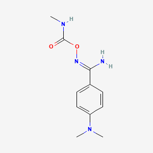molecular formula C11H16N4O2 B6075444 4-(dimethylamino)-N'-{[(methylamino)carbonyl]oxy}benzenecarboximidamide 