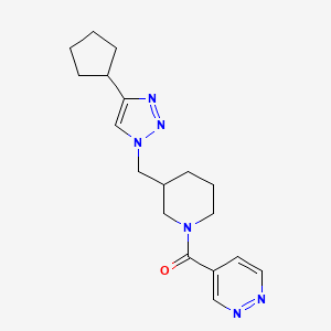 molecular formula C18H24N6O B6075445 4-({3-[(4-cyclopentyl-1H-1,2,3-triazol-1-yl)methyl]-1-piperidinyl}carbonyl)pyridazine 