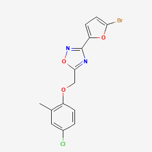 molecular formula C14H10BrClN2O3 B6075452 3-(5-bromo-2-furyl)-5-[(4-chloro-2-methylphenoxy)methyl]-1,2,4-oxadiazole 