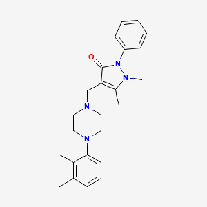 molecular formula C24H30N4O B6075483 4-{[4-(2,3-dimethylphenyl)-1-piperazinyl]methyl}-1,5-dimethyl-2-phenyl-1,2-dihydro-3H-pyrazol-3-one 