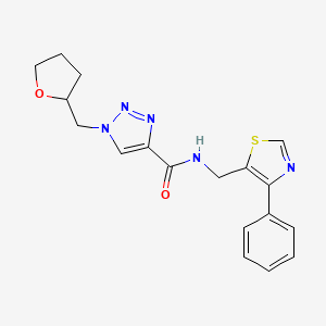 molecular formula C18H19N5O2S B6075504 N-[(4-phenyl-1,3-thiazol-5-yl)methyl]-1-(tetrahydro-2-furanylmethyl)-1H-1,2,3-triazole-4-carboxamide 