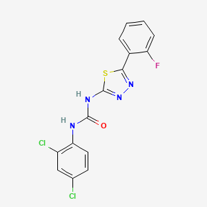 molecular formula C15H9Cl2FN4OS B6075533 N-(2,4-dichlorophenyl)-N'-[5-(2-fluorophenyl)-1,3,4-thiadiazol-2-yl]urea 