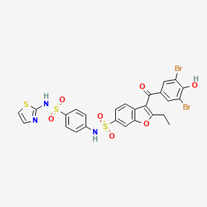 molecular formula C17H12Br2O6S B607554 3-(3,5-二溴-4-羟基苯甲酰)-2-乙基苯并呋喃-6-磺酸[4-(噻唑-2-基磺酰氨基)苯基]酰胺 CAS No. 765317-72-4