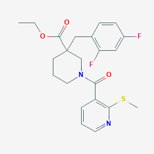 molecular formula C22H24F2N2O3S B6075550 ethyl 3-(2,4-difluorobenzyl)-1-{[2-(methylthio)-3-pyridinyl]carbonyl}-3-piperidinecarboxylate 