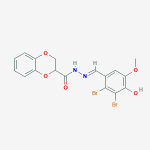 molecular formula C17H14Br2N2O5 B6075552 N'-(2,3-dibromo-4-hydroxy-5-methoxybenzylidene)-2,3-dihydro-1,4-benzodioxine-2-carbohydrazide 
