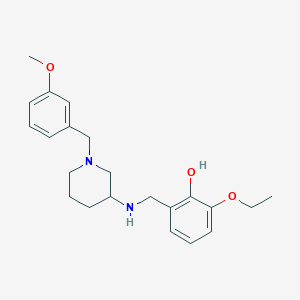 molecular formula C22H30N2O3 B6075557 2-ethoxy-6-({[1-(3-methoxybenzyl)-3-piperidinyl]amino}methyl)phenol 