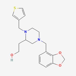 molecular formula C19H24N2O3S B6075563 2-[4-(1,3-benzodioxol-4-ylmethyl)-1-(3-thienylmethyl)-2-piperazinyl]ethanol 