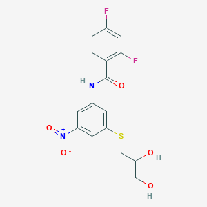 molecular formula C16H14F2N2O5S B6075587 N-{3-[(2,3-dihydroxypropyl)thio]-5-nitrophenyl}-2,4-difluorobenzamide 