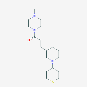 molecular formula C18H33N3OS B6075595 1-methyl-4-{3-[1-(tetrahydro-2H-thiopyran-4-yl)-3-piperidinyl]propanoyl}piperazine 