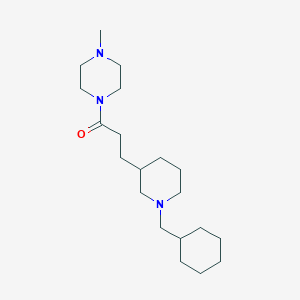 molecular formula C20H37N3O B6075602 1-{3-[1-(cyclohexylmethyl)-3-piperidinyl]propanoyl}-4-methylpiperazine 