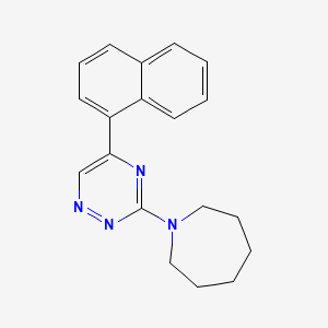 molecular formula C19H20N4 B6075610 1-[5-(1-naphthyl)-1,2,4-triazin-3-yl]azepane 