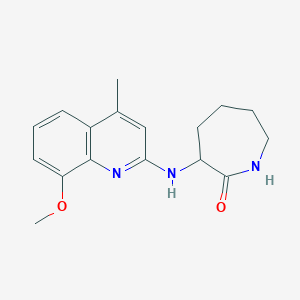 molecular formula C17H21N3O2 B6075632 3-[(8-methoxy-4-methyl-2-quinolinyl)amino]-2-azepanone 