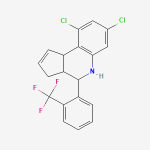 molecular formula C19H14Cl2F3N B6075650 7,9-dichloro-4-[2-(trifluoromethyl)phenyl]-3a,4,5,9b-tetrahydro-3H-cyclopenta[c]quinoline 