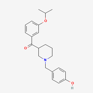 molecular formula C22H27NO3 B6075658 [1-(4-hydroxybenzyl)-3-piperidinyl](3-isopropoxyphenyl)methanone 