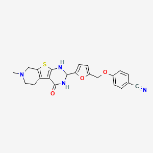 molecular formula C22H20N4O3S B6075675 4-{[5-(7-methyl-4-oxo-1,2,3,4,5,6,7,8-octahydropyrido[4',3':4,5]thieno[2,3-d]pyrimidin-2-yl)-2-furyl]methoxy}benzonitrile CAS No. 438219-60-4