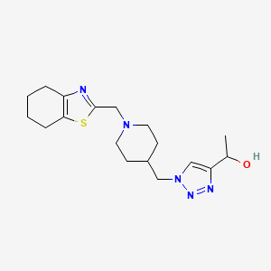 molecular formula C18H27N5OS B6075694 1-(1-{[1-(4,5,6,7-tetrahydro-1,3-benzothiazol-2-ylmethyl)-4-piperidinyl]methyl}-1H-1,2,3-triazol-4-yl)ethanol trifluoroacetate (salt) 