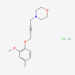 molecular formula C16H22ClNO3 B6075695 4-[4-(2-methoxy-4-methylphenoxy)but-2-yn-1-yl]morpholine hydrochloride 
