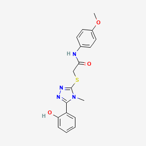 molecular formula C18H18N4O3S B6075704 2-{[5-(2-hydroxyphenyl)-4-methyl-4H-1,2,4-triazol-3-yl]thio}-N-(4-methoxyphenyl)acetamide 
