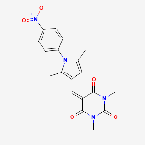 molecular formula C19H18N4O5 B6075709 5-{[2,5-dimethyl-1-(4-nitrophenyl)-1H-pyrrol-3-yl]methylene}-1,3-dimethyl-2,4,6(1H,3H,5H)-pyrimidinetrione 