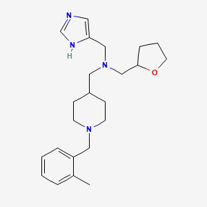 molecular formula C23H34N4O B6075732 (1H-imidazol-4-ylmethyl){[1-(2-methylbenzyl)-4-piperidinyl]methyl}(tetrahydro-2-furanylmethyl)amine 