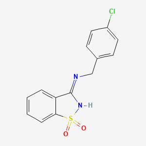 molecular formula C14H11ClN2O2S B6075737 N-(4-chlorobenzyl)-1,2-benzisothiazol-3-amine 1,1-dioxide 