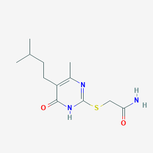 molecular formula C12H19N3O2S B6075745 2-{[4-hydroxy-6-methyl-5-(3-methylbutyl)-2-pyrimidinyl]thio}acetamide 