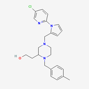 molecular formula C24H29ClN4O B6075753 2-[4-{[1-(5-chloro-2-pyridinyl)-1H-pyrrol-2-yl]methyl}-1-(4-methylbenzyl)-2-piperazinyl]ethanol 