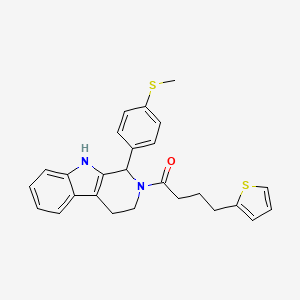 molecular formula C26H26N2OS2 B6075759 1-[4-(methylthio)phenyl]-2-[4-(2-thienyl)butanoyl]-2,3,4,9-tetrahydro-1H-beta-carboline 