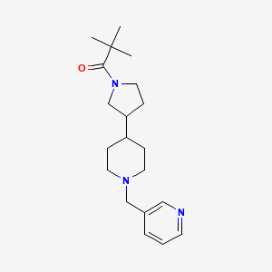 molecular formula C20H31N3O B6075762 3-({4-[1-(2,2-dimethylpropanoyl)-3-pyrrolidinyl]-1-piperidinyl}methyl)pyridine 