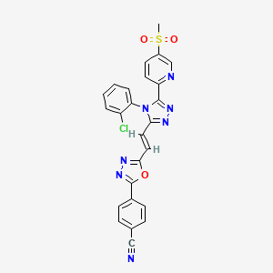 B607578 4-{5-[(E)-2-{4-(2-Chlorophenyl)-5-[5-(Methylsulfonyl)pyridin-2-Yl]-4h-1,2,4-Triazol-3-Yl}ethenyl]-1,3,4-Oxadiazol-2-Yl}benzonitrile CAS No. 1380672-07-0