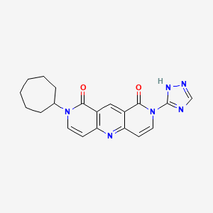 molecular formula C20H20N6O2 B6075786 2-cycloheptyl-8-(1H-1,2,4-triazol-5-yl)pyrido[4,3-b]-1,6-naphthyridine-1,9(2H,8H)-dione 