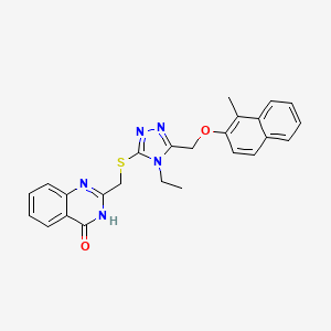 molecular formula C25H23N5O2S B6075801 2-{[(4-ethyl-5-{[(1-methyl-2-naphthyl)oxy]methyl}-4H-1,2,4-triazol-3-yl)thio]methyl}-4(3H)-quinazolinone 