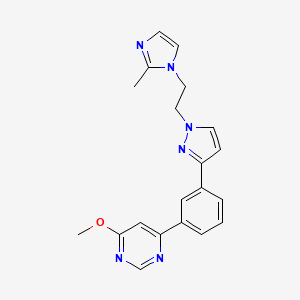 molecular formula C20H20N6O B6075820 4-methoxy-6-(3-{1-[2-(2-methyl-1H-imidazol-1-yl)ethyl]-1H-pyrazol-3-yl}phenyl)pyrimidine 