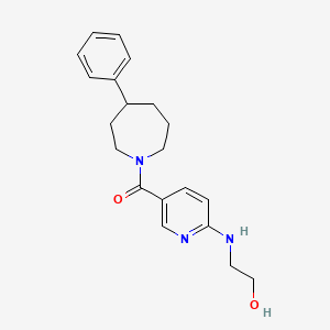 molecular formula C20H25N3O2 B6075838 2-({5-[(4-phenyl-1-azepanyl)carbonyl]-2-pyridinyl}amino)ethanol 