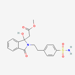 molecular formula C19H20N2O6S B6075844 methyl (2-{2-[4-(aminosulfonyl)phenyl]ethyl}-1-hydroxy-3-oxo-2,3-dihydro-1H-isoindol-1-yl)acetate 