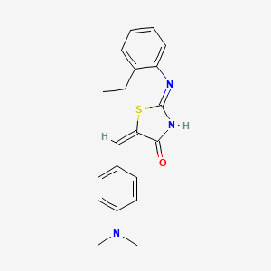 molecular formula C20H21N3OS B6075847 5-[4-(dimethylamino)benzylidene]-2-[(2-ethylphenyl)amino]-1,3-thiazol-4(5H)-one 