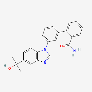 molecular formula C23H21N3O2 B607588 3'-(5-(2-羟基丙烷-2-基)-1H-苯并[d]咪唑-1-基)-[1,1'-联苯]-2-甲酰胺 CAS No. 951654-29-8