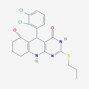 molecular formula C20H19Cl2N3O2S B6075888 5-(2,3-dichlorophenyl)-2-(propylthio)-5,8,9,10-tetrahydropyrimido[4,5-b]quinoline-4,6(3H,7H)-dione 