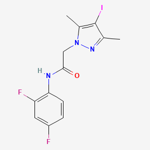 molecular formula C13H12F2IN3O B6075897 N-(2,4-difluorophenyl)-2-(4-iodo-3,5-dimethyl-1H-pyrazol-1-yl)acetamide 