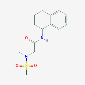 molecular formula C14H20N2O3S B6075915 N~2~-methyl-N~2~-(methylsulfonyl)-N~1~-(1,2,3,4-tetrahydro-1-naphthalenyl)glycinamide 