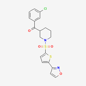 molecular formula C19H17ClN2O4S2 B6075918 (3-chlorophenyl)(1-{[5-(3-isoxazolyl)-2-thienyl]sulfonyl}-3-piperidinyl)methanone 