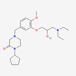 molecular formula C24H39N3O4 B6075921 1-cyclopentyl-4-{3-[3-(diethylamino)-2-hydroxypropoxy]-4-methoxybenzyl}-2-piperazinone 
