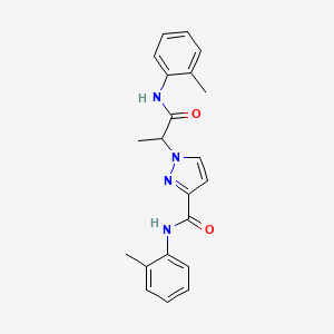 molecular formula C21H22N4O2 B6075950 1-{1-methyl-2-[(2-methylphenyl)amino]-2-oxoethyl}-N-(2-methylphenyl)-1H-pyrazole-3-carboxamide 