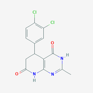 molecular formula C14H11Cl2N3O2 B6075957 5-(3,4-dichlorophenyl)-2-methyl-5,8-dihydropyrido[2,3-d]pyrimidine-4,7(3H,6H)-dione 